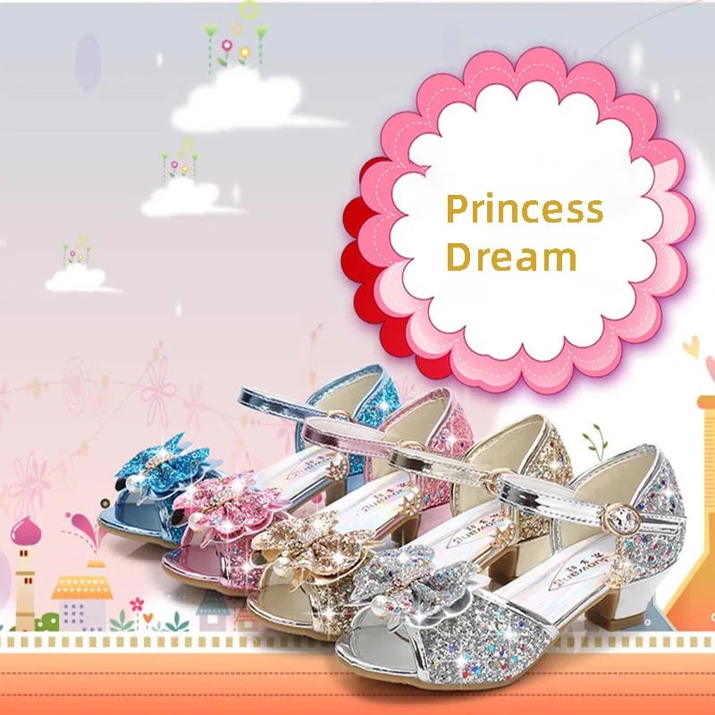 Girls Sandals Rhinestone Butterfly Latin Dance kids shoes children sandals kids sandals