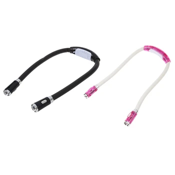

New 2pcs LED Flex Neck Reading Book Light Huglight 4 Modes - Black & Pink