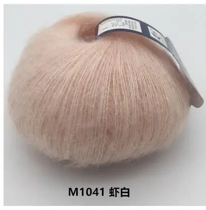 xia bai 1041 TPRPYN 250 г = 10 шт. ангольская мохеровая пряжа для ручного вязание крючком из шерсти пряжа для вязания Ангольской норковой шерсти пряжи мохер шерсть для вязания - Цвет: xia bai 1041