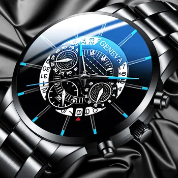 

Fashion Cool Unique Digital Literal Multi Layer Dial Men Quartz Mesh Belt Watch