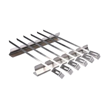 

1pc Reusable Stainless Steel Portable Skewers Barbeque Sticks BBQ Tools Grilling Skewers Kitchen Kit for Picnic Home Party