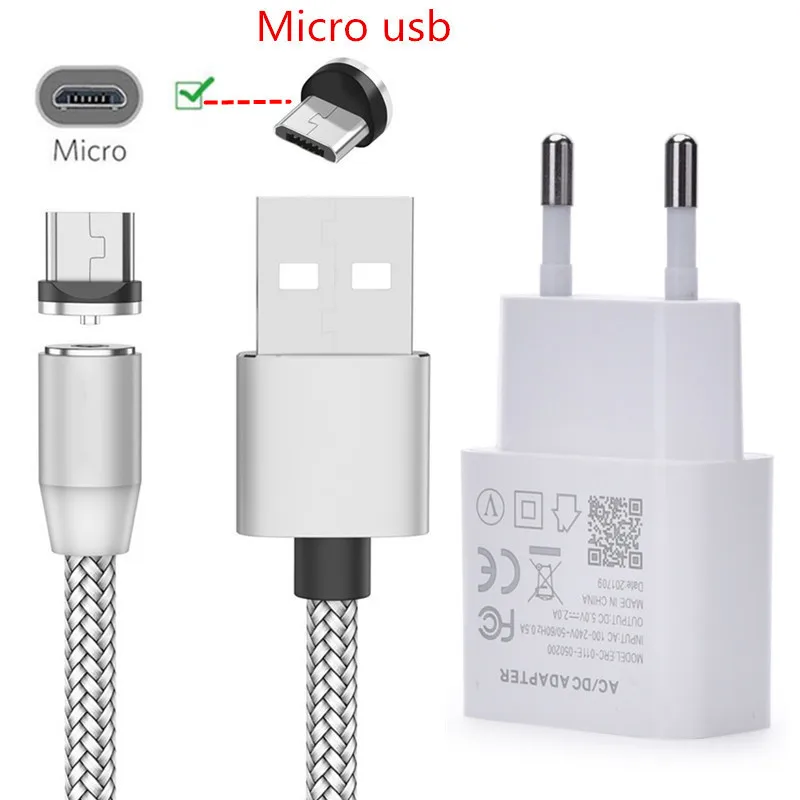Для samsung S8 S9 A3 A5 A7 J4 J7 A70 huawei P Smart P20 Y5 Y6 Y7 Honor 20 8A Магнитный Micro Тип usb C кабель зарядного устройства для телефона - Тип штекера: Charger Micro USB