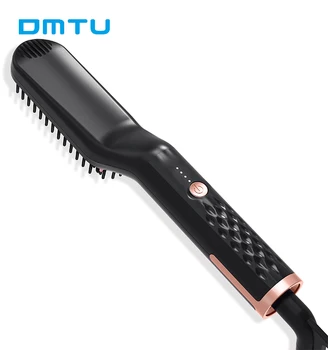 

3 in 1 Hair Straightener Brush Anti Static Ceramic Heating Detangling Faster Straightening Beard Comb For Man Beard Straightener