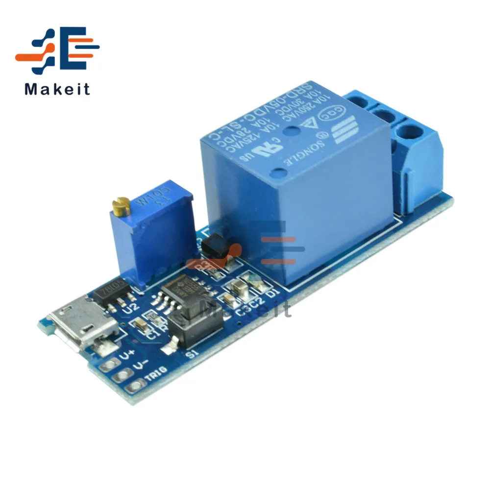 

5V-30V Micro USB Power Delay Relay Timer Control Module Trigger Delay Switch Timing Relay Power Adjustable Timer Delay Relays