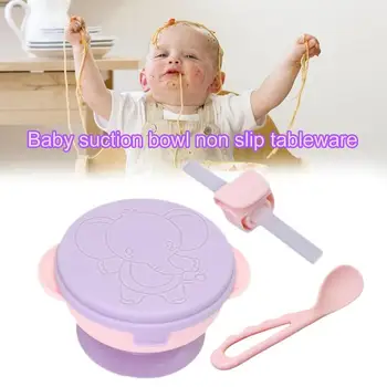 

Baby Bowl Set Training Bowl Spoon Tableware Set Dinner Bowl Learning Dishes With Suction Cup Children Kids Training Dinnerware