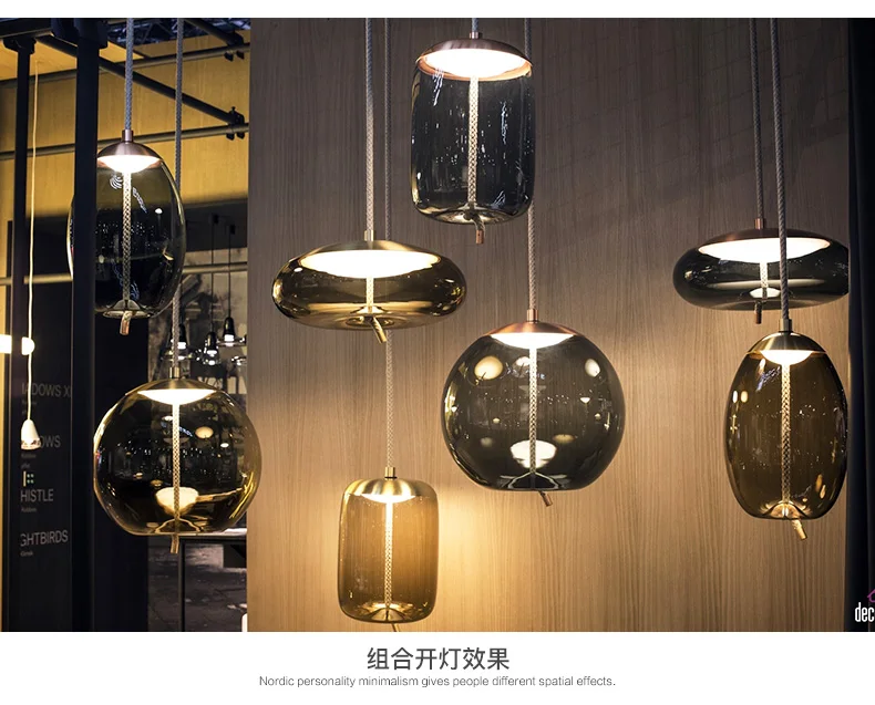Скандинавский минималистичный стеклянный подвесной светильник, светодиодный подвесной светильник, дизайн для ресторана, гостиной, спальни, прикроватный светильник для дома WJ122122