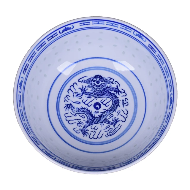 4,5/5/6/7/8/9 Hüvelyk Kék És Fehér Porcelán Ramen Tál Kínai Jingdezhen Kerámia Rizs Tálak Sárkánymintás Asztali Edények Vintage - Image 6