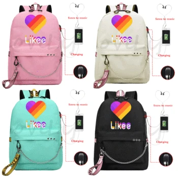 

Likee Video Backpack USB Charging Backpack Likee APP Bag Daily Backpack Travel Backpack Girls School Bags School Shoulders Bag