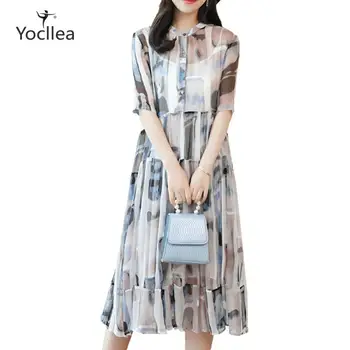 

Women dress Two Pieces set Summer shirt Dress OL short sleeve Print dress +Tanks dresses suit elegant fashion women's sets