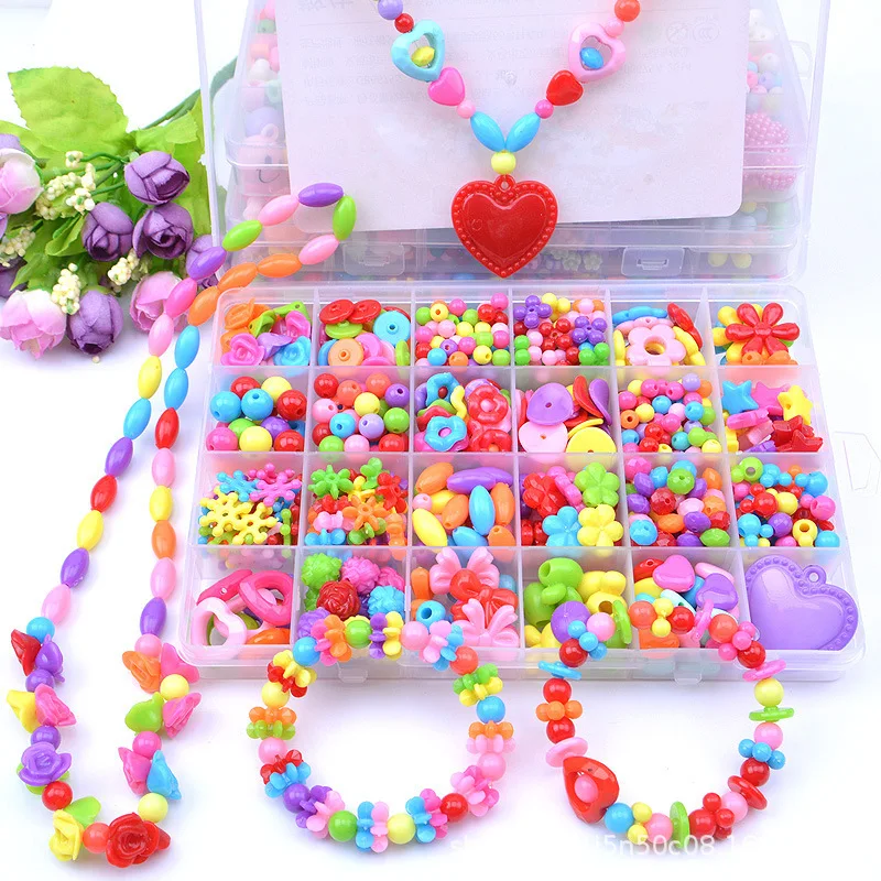 

DIY Handmade Beaded Toy 24 Grid Girl Jewelry Making with Accessory Set Girl Bracelet Necklace Creative Jewelry Making Toys Gift