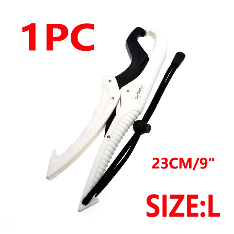 1pc 6"/9" ABS Plastic Fish Lip Grip Floating Fishing Controller Holder Pliers With Retention Rope Saltwater Fishing Tools - Цвет: 1pc size L white