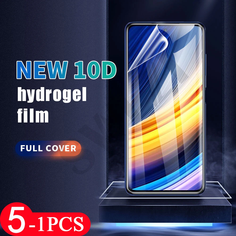 

Гидрогелевая пленка для Xiaomi POCO X3 X2 M3 M2 F3 GT F2 pro pocophone F1 C3, защитная пленка для экрана, не стеклянная, 5-1 шт.
