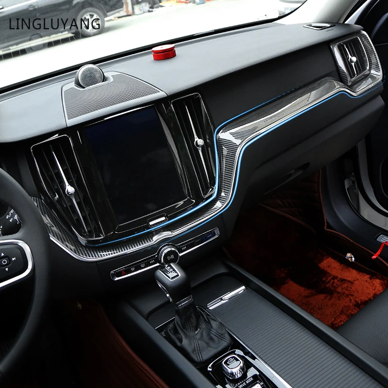 Для volvo xc60 Центральная контрольная пленка специальная углеродное волокно Центральная контрольная панель Модифицированная углеродное волокно интерьер