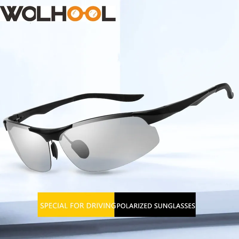 

Photochromic Sunglasses Polarized Aluminium Magnesium Frame Driving Goggles For Men sun glasses Gradient outdoor sunglasses men
