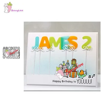 

2020 New Metal cutting dies pumped up alphabet Stencil Scrapbooking Photo Album Card Paper Embossing Craft DIY