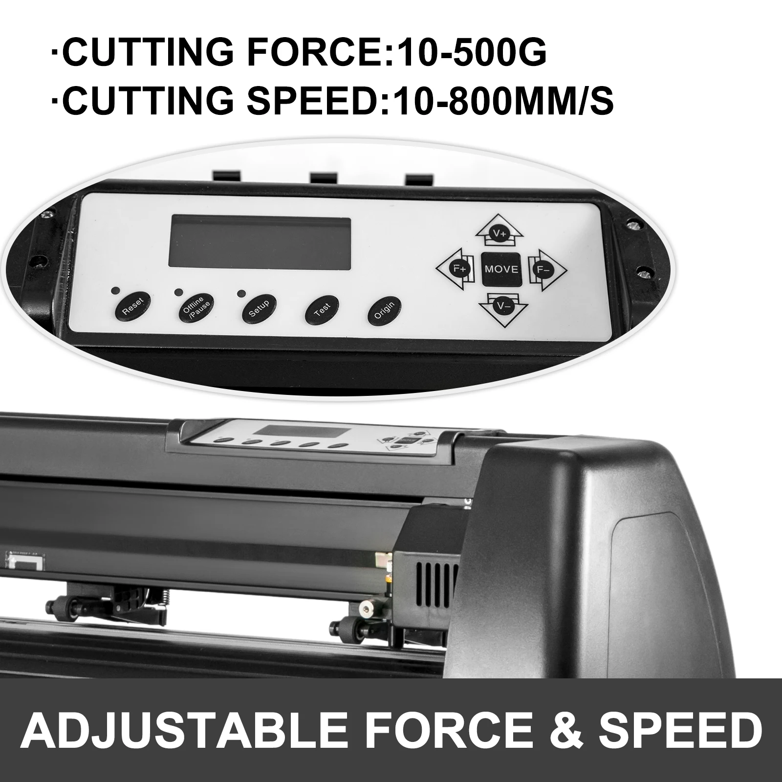 Vinyl Cutter Machine 28-34 Inch Vinyl Cutter Machine Floor Stand Vinly Sign Cutting Plotter Starter Kits Software Adjustable Force Speed