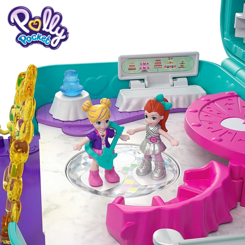 Мини-игрушки набор Polly Pocket бренд скрытые места пляж Vibes рюкзак забавные игрушки для малышей компактный чехол Мини Дом семья FRY39 для девочек