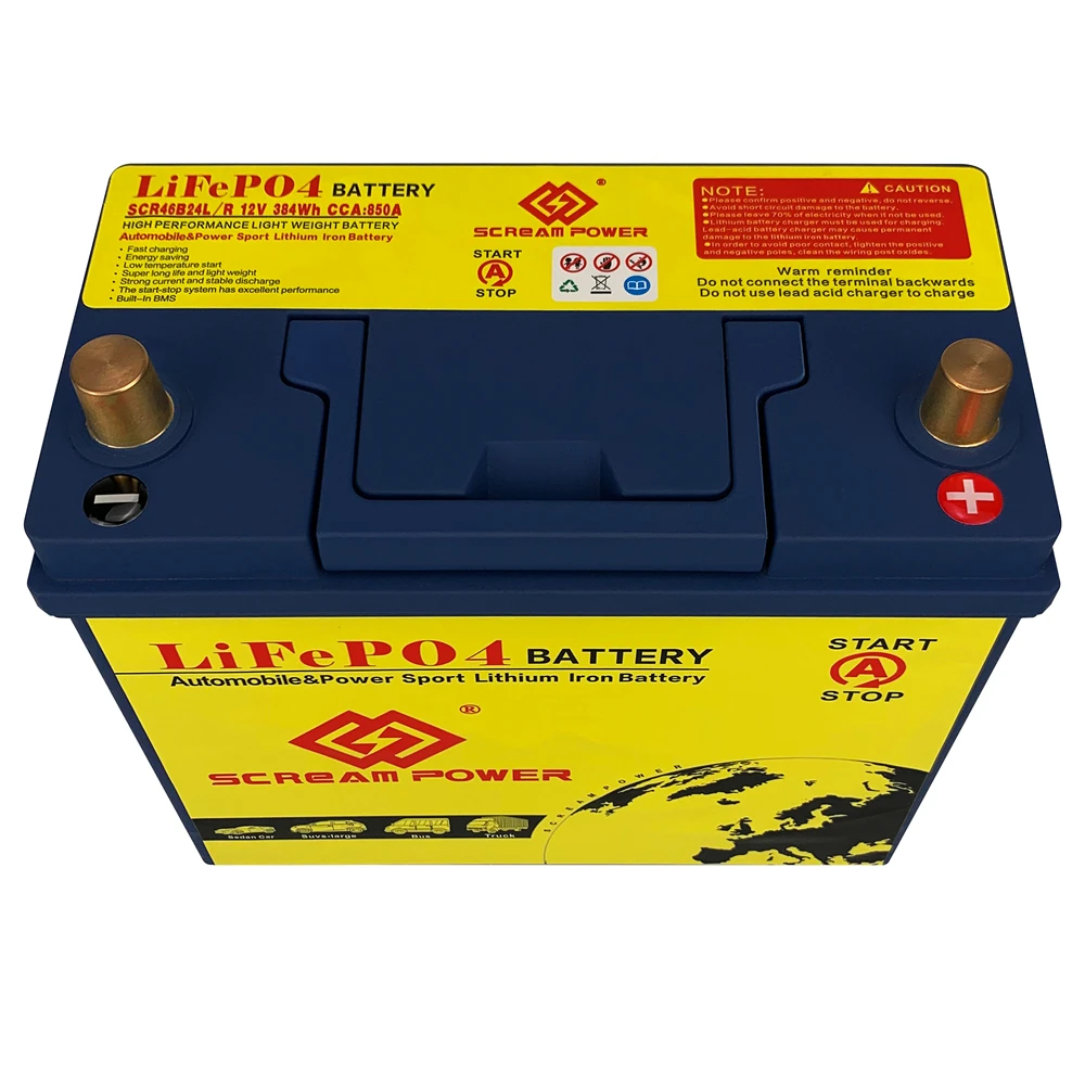 128V46B24L46B24R30AHCarStarterBatteryCCA720ALithiumIron