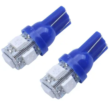 

4x T10 501 W5W 5 SMD 5050 Xenon LED Side Interior Wedge Light, Blue Body - Blue Light