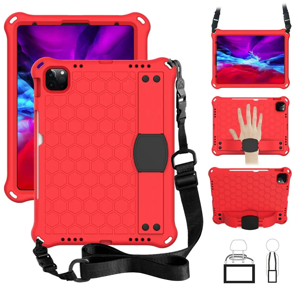 

For Ipad Pro 11 Case with Strap EVA Materials Tablet Cover for Ipad Air 2 mini Case Bracket Function with Hand Strap Case
