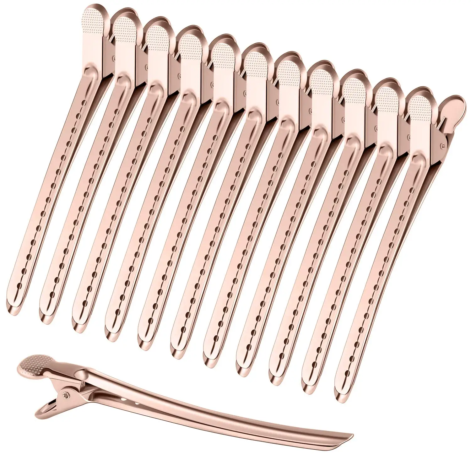 

1 Pcs Crocodile Leather Hairpin, Duck Bill Hairpin, Rust-proof Metal Hairpin, With Holes, For Curly Hair Style Partition Clip