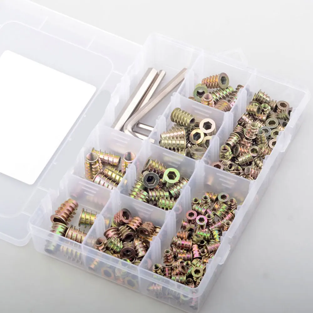 

234pcs Trapezoidal Nut Inner And Outer Teeth T-shaped With Intermediary Mother Zinc Alloy Nut Embedded Nut Set M4-M8