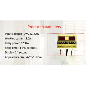 

ZFX-ST3015 12V 24V 220V LED Microcomputer Digital Display Temperature Controller Thermostat Intelligent Time Controller Adjustab