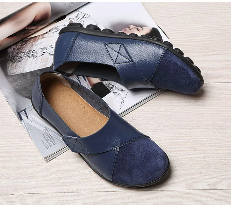 Genuine Leather ballet women flats slip on summer moccasins loafers women 2019 autumn soft non-slip ladies casual shoes VT360 (35)