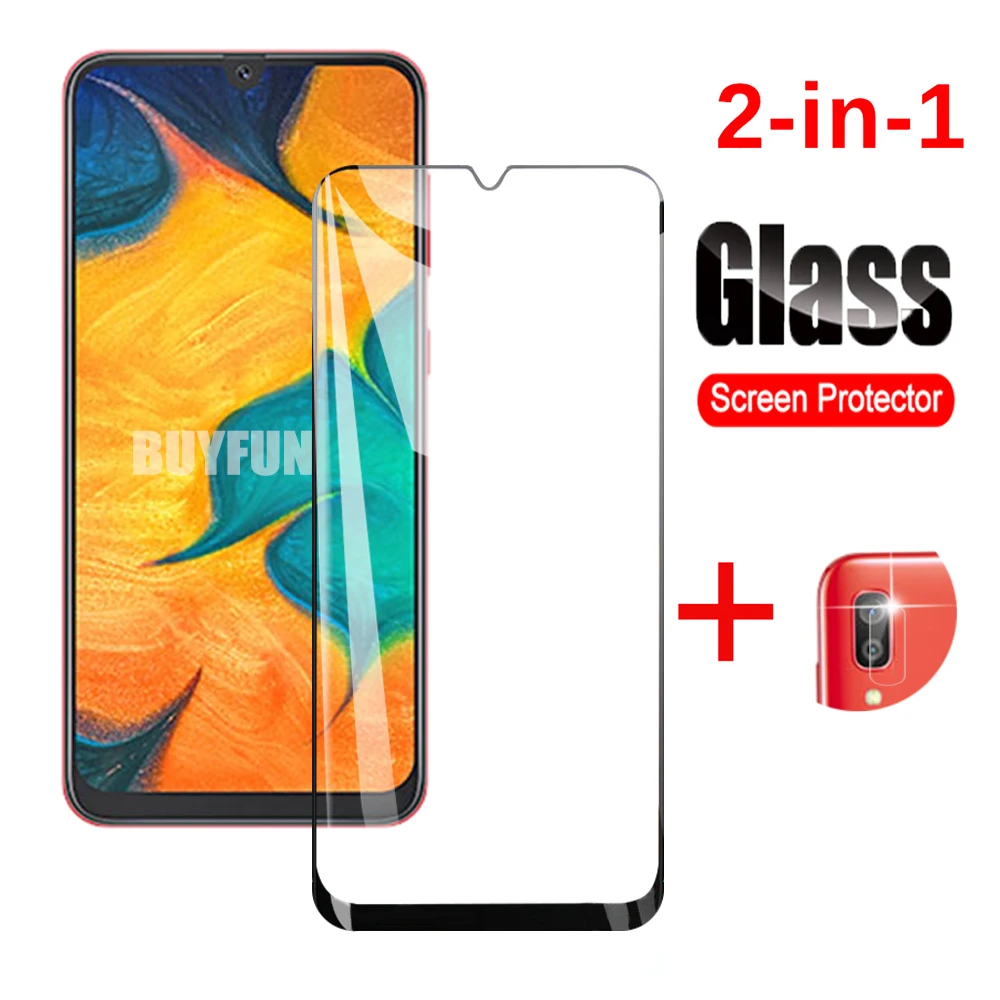 2в1 закаленное стекло для Samsung Galaxy A30 S A20 A20e A10 A10e Защитная стеклянная пленка