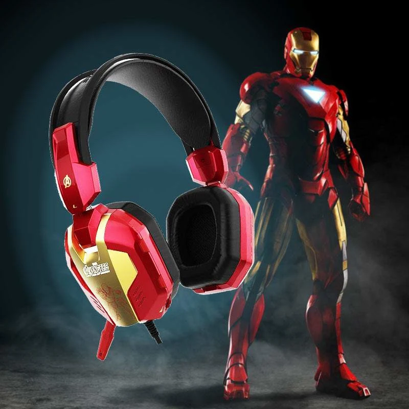 E-3LUE-the-Avenger-Iron-Man-Game-headset-H928-Gold-noise-reduction-wired-USB-pro-gaming