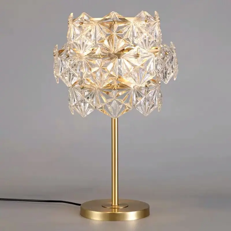 

Crystal Luxury LED Table Lights Marble Postmodern Creative Desk Lighting For Bedroom Bedside Designer Decoration AC90V- 260V