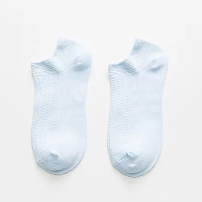 light blue Новые весенне-летние модные носки-лодочки Женские однотонные японские носки женские дышащие хлопковые эластичные носки женские DSW0713 - Цвет: light blue