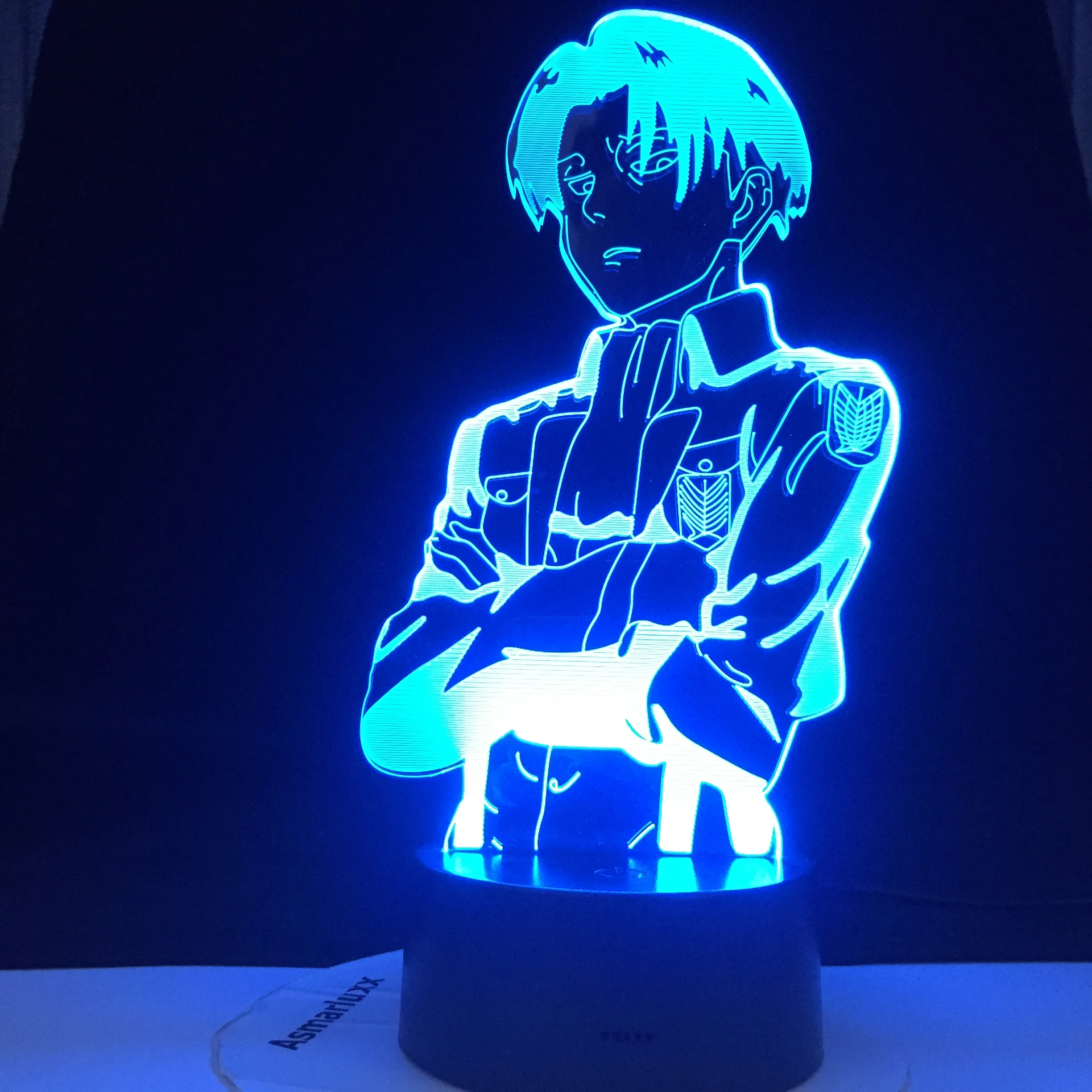 

Attack on Titan Acrylic Table Lamp Anime for Home Room Decor Light Cool Kid Child Gift Captain Levi Ackerman Figure Night Light