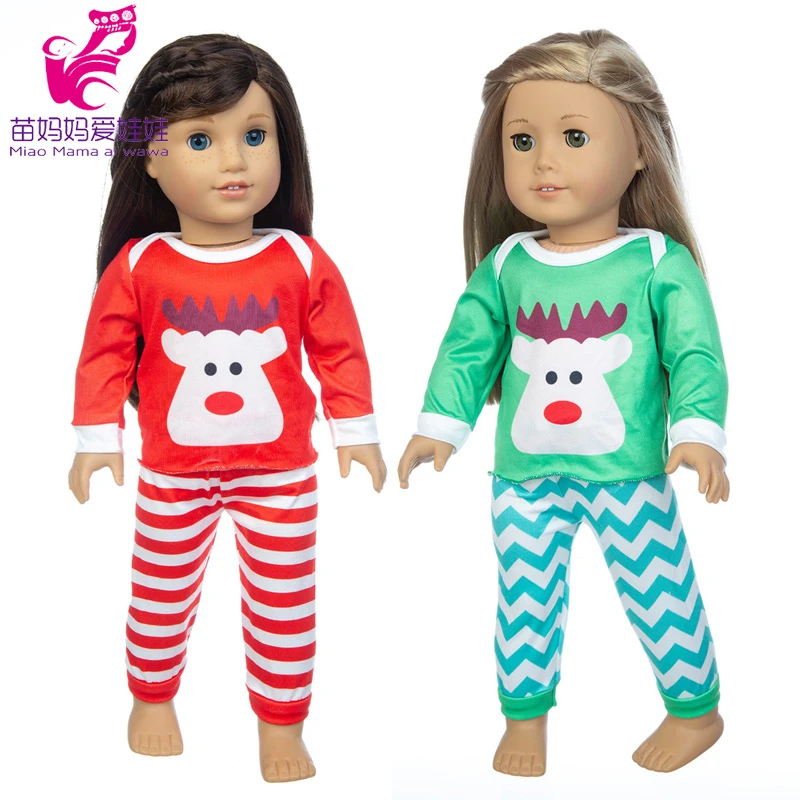 Pijama Rojo de para niña, de Papá Noel, ropa para muñeca bebé, 18"|Muñecas| -