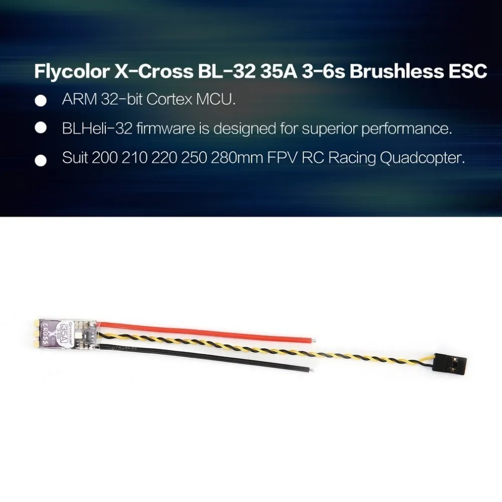 Flycolor X-Cross BL-32 35A 3-6s бесщеточный ESC электронный регулятор скорости мм для беспилотный гоночный Квадрокоптер на дистанционном управлении-280 мм FPV 200