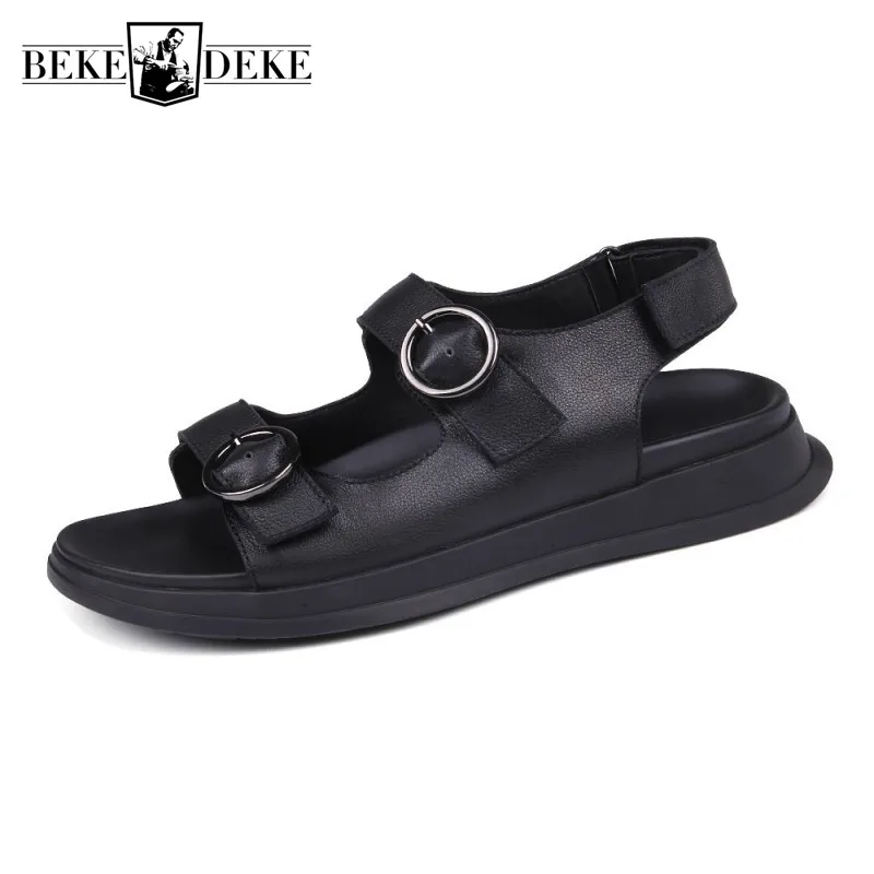 mens leather croc sandals