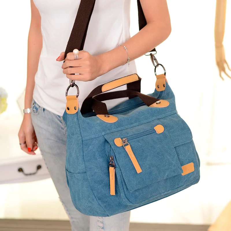 

Canvas bag 2019 new JIULIN high quality Korean version of the shoulder slung portable fashion simple ladies bag