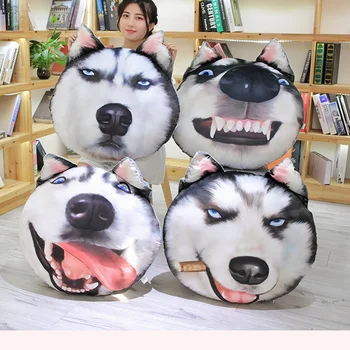 

Simulation dog nap pillow removable and washable personality funny stuffer cushion cute husky plush toy gift for kids and friend