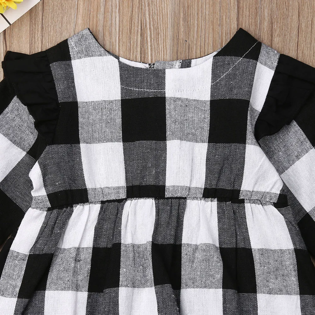 0-18M Baby Girls Clothes Long Sleeve O-Neck Baby Girls Rompers White Black Plaid Girls Clothing Baby Tutu Lace Infant Jumpsuits cheap baby bodysuits	