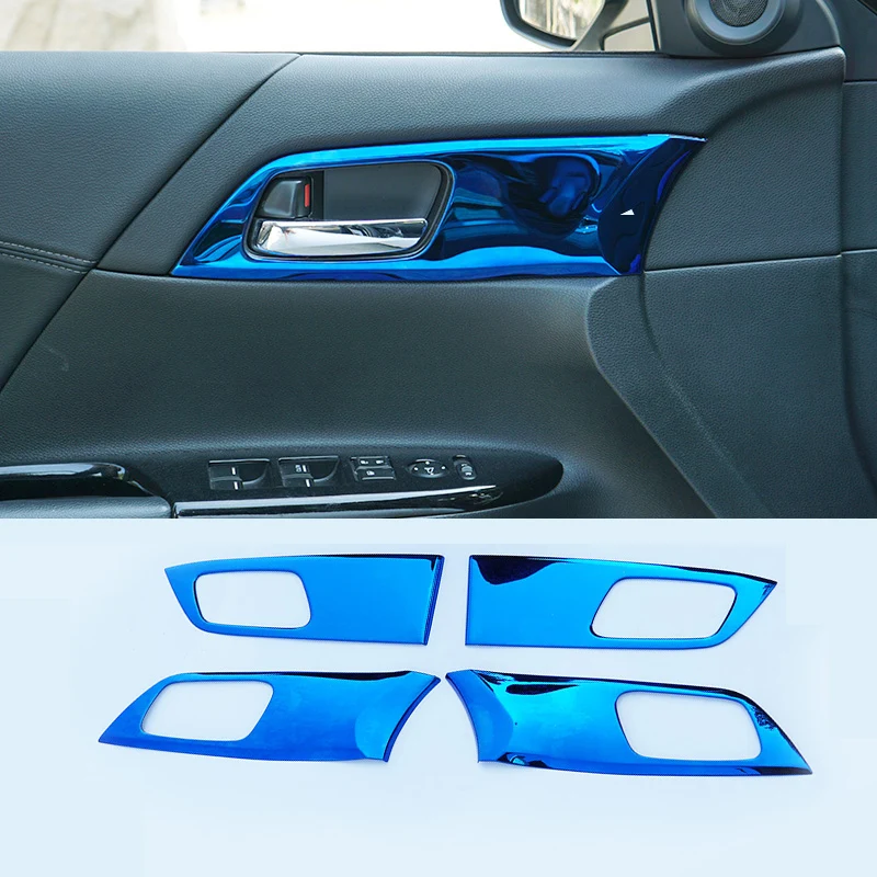 

Lsrtw2017 Metal Car Door Inside Handle Panel Trims for Honda Accord 2013 2014 2015 2016 2017 9th Interior Mouldings Accessories