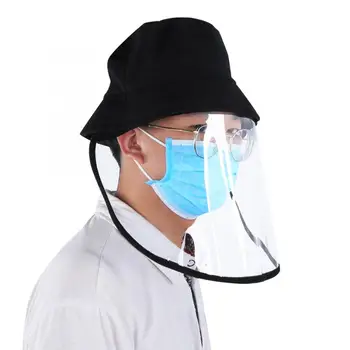 

Face Protecting Hat with Removable Transparent TPU Face Shield Windproof Dustproof Isolate droplets black