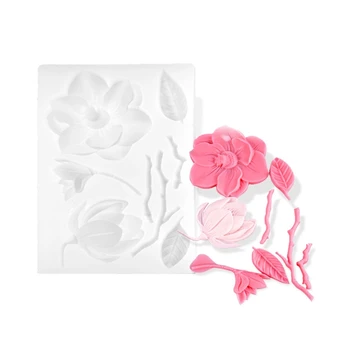 

Rose Flower Lily Leaves Floral Theme UV Resin Silicone Mold Epoxy Resin Mould