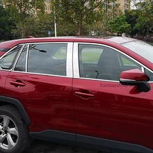 

For Toyota RAV4 RAV-4 XA50 2022 2021 2020 2019 Car Stainless Steel Door Window Middle Column Trim Protection Strip Accessories