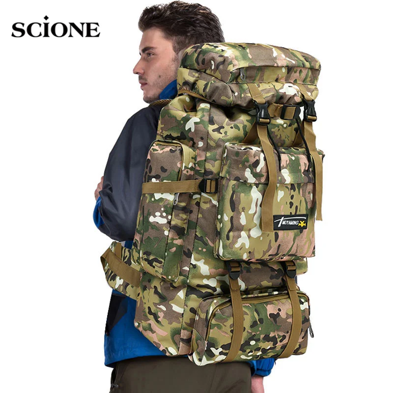  70L Tactical Bag Military Backpack Mountaineering Men Travel Outdoor Sport Bags Molle Backpacks Hun - 32889180884