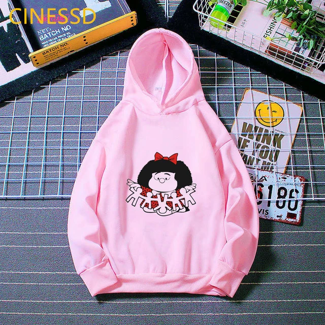 Mafalda Hoodie Children Harajuku Cute Funny Sweatshirt Winter 2020 Fashion Girls Clothes Unisex Tops Kids Teen Streetwear Fleece 0102017f