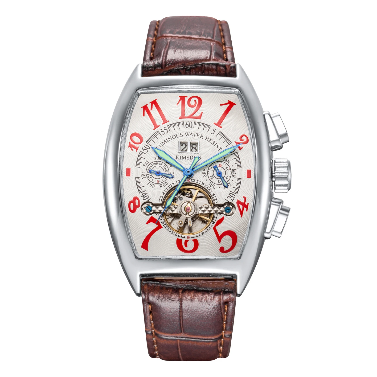 Швейцарские часы мужские люксовый бренд casablanca tourbillon автоматические механические часы светящиеся деловые мужские корпус часов - Цвет: FM001