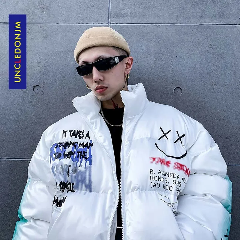 UNCLEDONJM Emojiparkas теплая зимняя куртка мужские модные парки верхняя одежда уличная