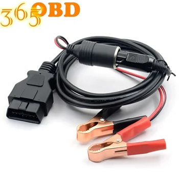 

12V OBD II Vehicle ECU Emergency Power Supply Cable Memory Saver with EC5 Converter Alligator Clip for Vehicle Car Auto