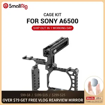 

SmallRig A6500 Cage Kit for Sony A6500 Camera With Top Handle Cold Shoe Extension Aluminum Dual Cage 2081