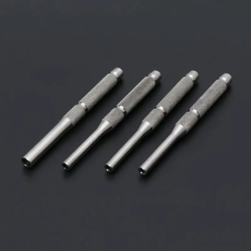 New 4pcs/set Stainless Steel Multi Size Hollow End Roll Pin Tool Starter Punch Kits 1/8" 5/32" 3/16" 7/32''